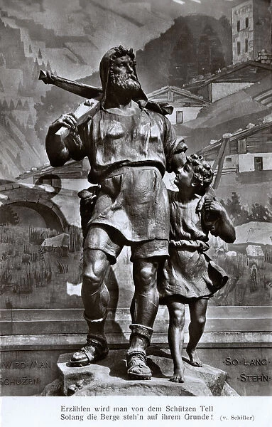 Statue of William Tell and his son