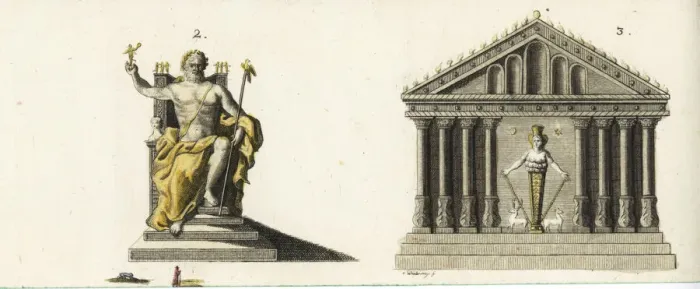 Framed Print : Statue of Zeus at Olympia and the Temple of Artemis Framed Print : Statue of Zeus at Olympia and the Temple of Artemis