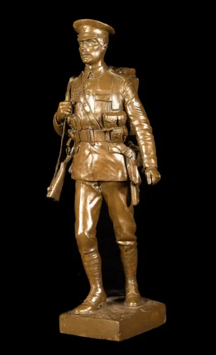 Framed Print : Statuette of British soldier in marching order, WW1 Framed Print : Statuette of British soldier in marching order, WW1