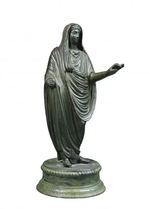 Framed Print : Statuette depicting a figure with robe (1st c Framed Print : Statuette depicting a figure with robe (1st c