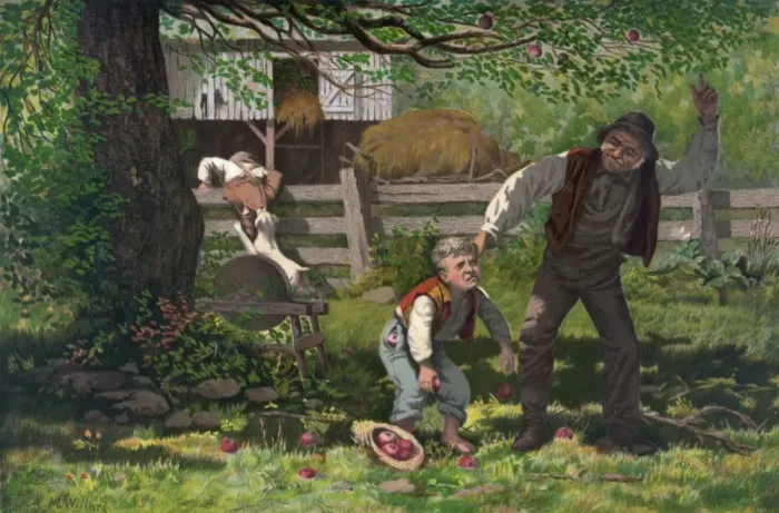 Framed Print : Stealing apples Framed Print : Stealing apples