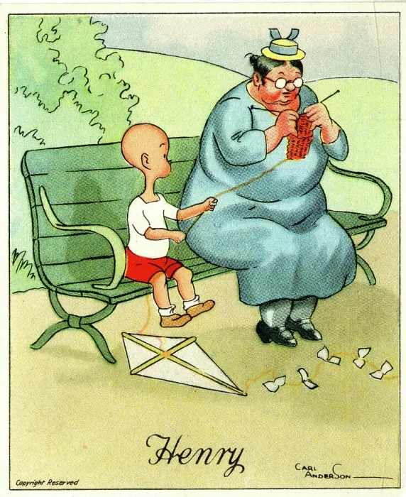 Framed Print : Stealing wool to Fly a Kite, Henry cartoon Framed Print : Stealing wool to Fly a Kite, Henry cartoon