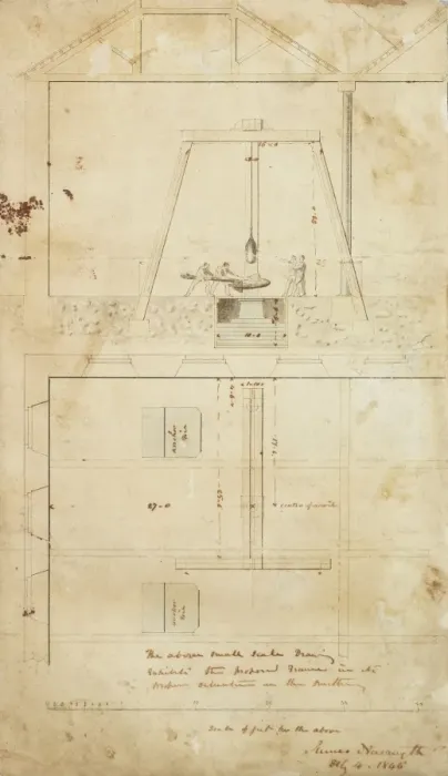 Framed Print : Steam hercules, plan and side elevation Framed Print : Steam hercules, plan and side elevation