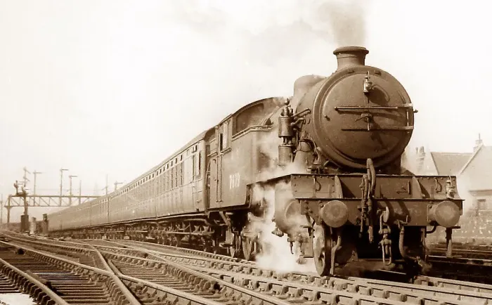 Framed Print : Steam locomotive No 7679 in 1930 Framed Print : Steam locomotive No 7679 in 1930