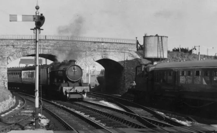 Framed Print : Steam locomotive passing under a bridge Framed Print : Steam locomotive passing under a bridge
