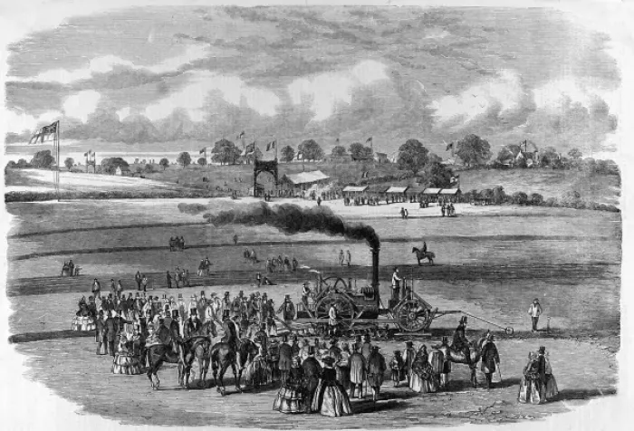 Framed Print : Steam ploughing with Boydells engine, near Louth Framed Print : Steam ploughing with Boydells engine, near Louth
