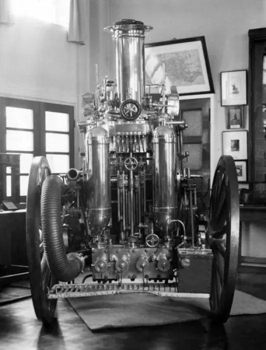 Framed Print : Steam pump fire appliance in a steam museum Framed Print : Steam pump fire appliance in a steam museum
