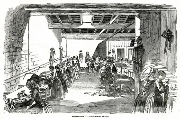 Framed Print : Steam sewing factory 1854 Framed Print : Steam sewing factory 1854