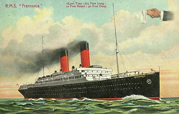 Steam Ship RMS Franconia Postard Published By