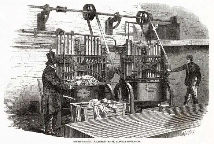 Framed Print : Steam-washing machinery at St. Pancras Workhouse Framed Print : Steam-washing machinery at St. Pancras Workhouse