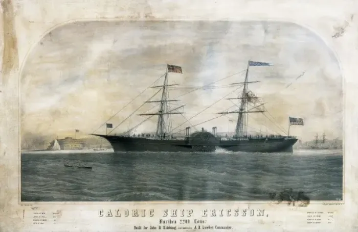 Framed Print : US steamboat Ericson (2200 tones). Litography Framed Print : US steamboat Ericson (2200 tones). Litography