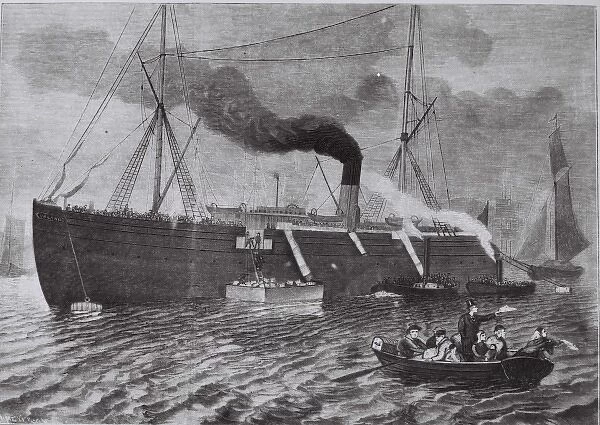 Steamer Orlando. The emigrant steamer Orlando in the roadsted, Gothenburg harbour, 1880
