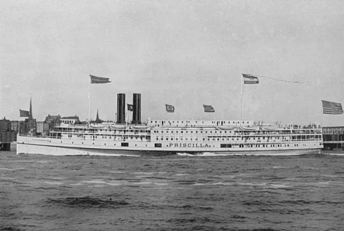 Framed Print : Steamer Priscilla of the Fall River Line, Massachusetts, USA Framed Print : Steamer Priscilla of the Fall River Line, Massachusetts, USA