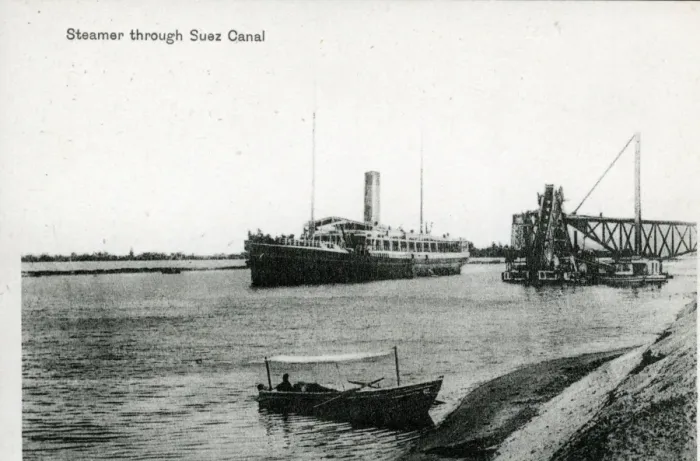 Framed Print : Steamer Through Suez Canal, Suez Framed Print : Steamer Through Suez Canal, Suez