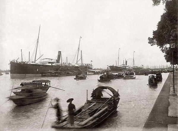 Steamers and small boats, Canton, China, c. 1880 s