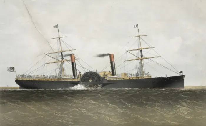 Framed Print : Steamship Adriatic 5, 888 tons, 1350 horse power: George Stee Framed Print : Steamship Adriatic 5, 888 tons, 1350 horse power: George Stee