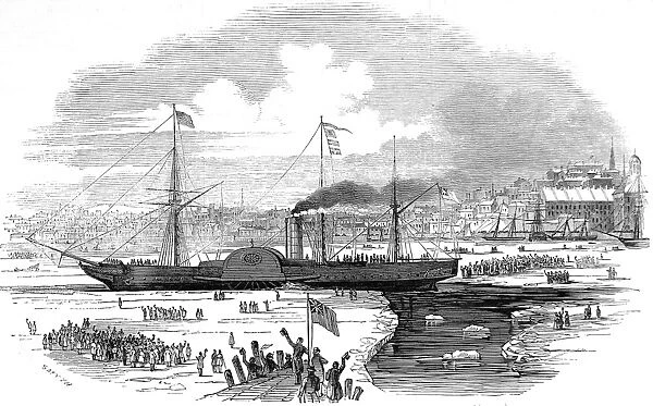 The Steamship Britannia leaving Boston Harbour, USA, 1847