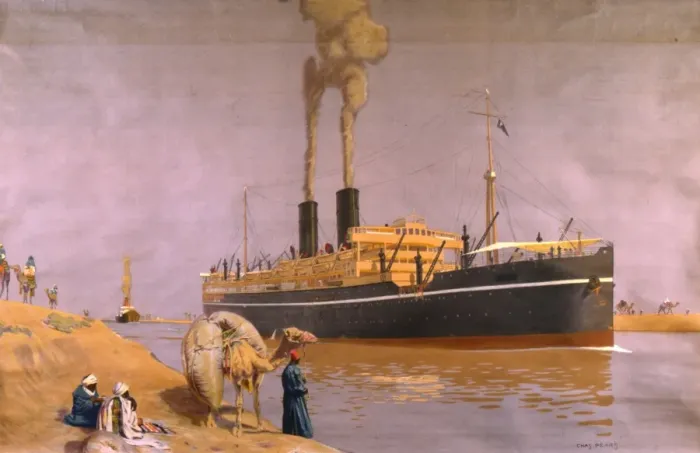Framed Print : Steamship off the coast of Africa Framed Print : Steamship off the coast of Africa