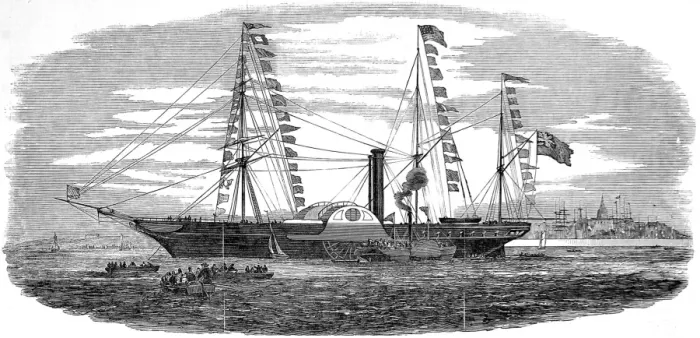 Framed Print : The Steamship Viceroy, Galway Bay, 1850 Framed Print : The Steamship Viceroy, Galway Bay, 1850