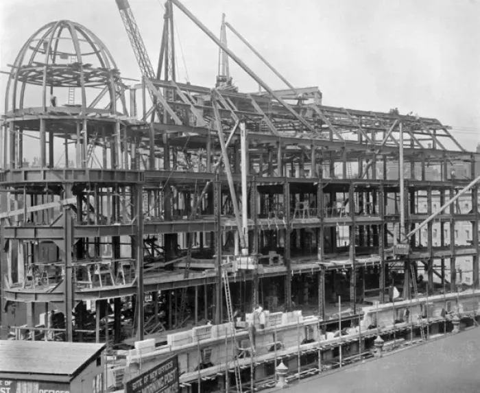 Framed Print : Steel Frame of Building Framed Print : Steel Frame of Building