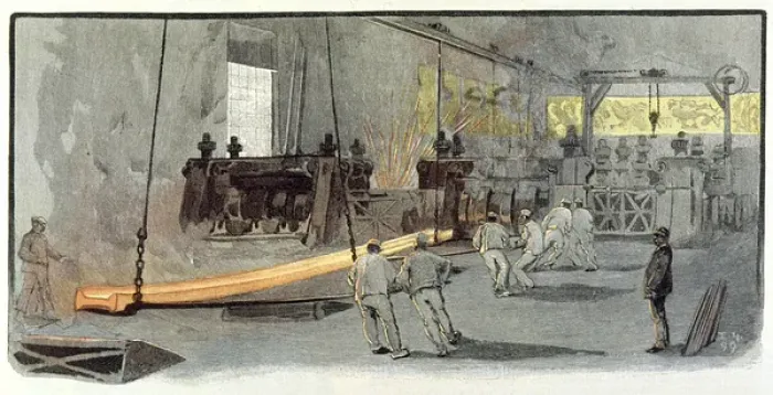 Framed Print : Steel Rolling Mill 1901 Framed Print : Steel Rolling Mill 1901