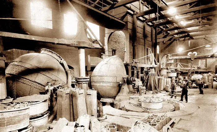 Framed Print : Steel workers, Bessemer Converting Shop in Penistone Framed Print : Steel workers, Bessemer Converting Shop in Penistone