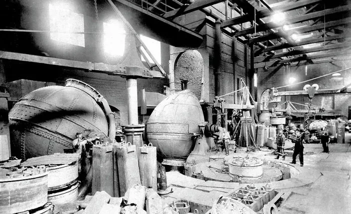 Framed Print : Steel Works Bessemer Converting Shop early 1900s Framed Print : Steel Works Bessemer Converting Shop early 1900s