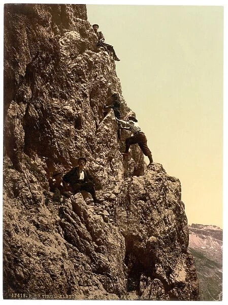A steep climb, Tyrol, Austro-Hungary