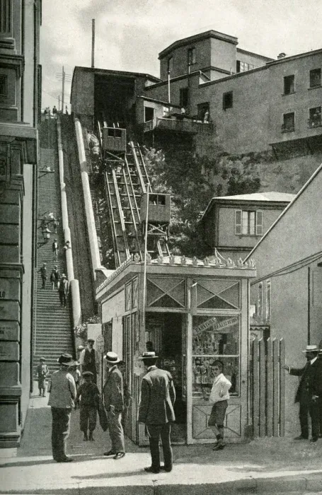 Framed Print : Steep funicular railway, Valparaiso, Chile, South America