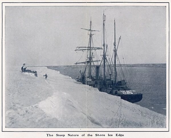 The Steep Nature of the Shore Ice Edge