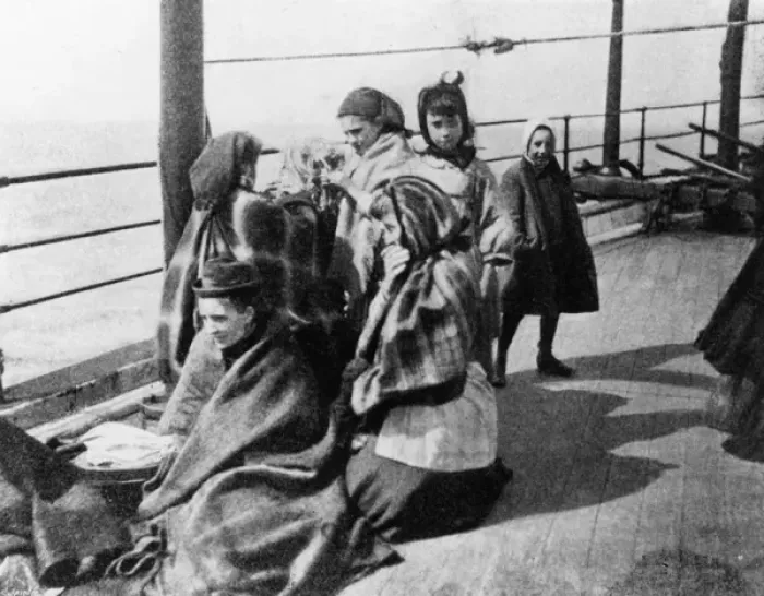Framed Print : Steerage passengers on an emigrant ship Framed Print : Steerage passengers on an emigrant ship