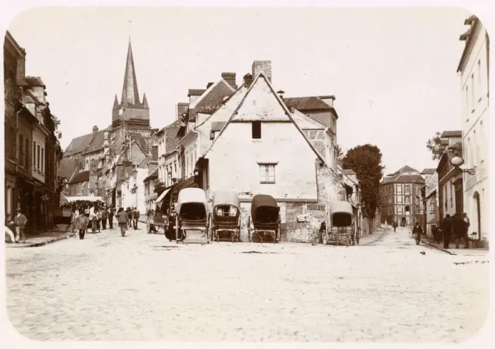 Framed Print : Steet Scene - Neufchatel-en-Bray, France Framed Print : Steet Scene - Neufchatel-en-Bray, France