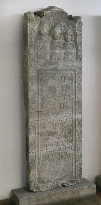 Framed Print : Stele erected by Praepositus Aurelius Crescentius