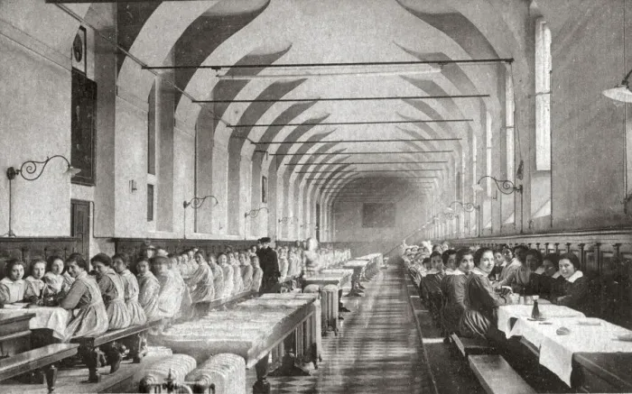Framed Print : Stelline Girls Orphanage Refectory, Milan Framed Print : Stelline Girls Orphanage Refectory, Milan
