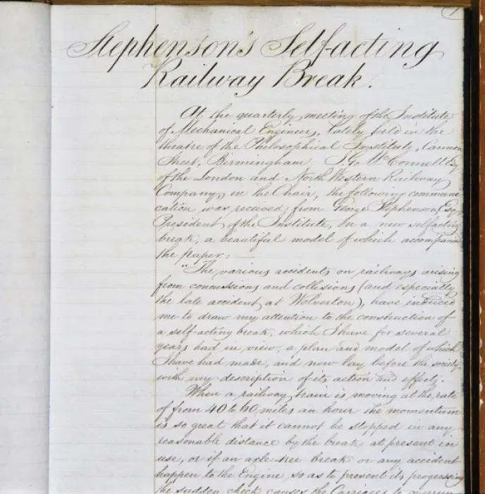 Framed Print : Stephenson?s self-acting railway break