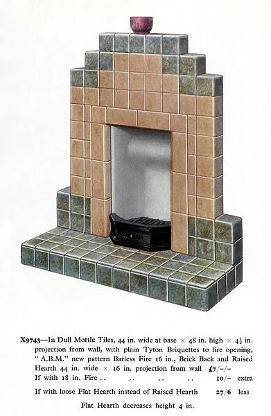Stepped Art Deco fireplace 1936