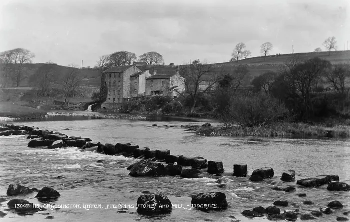 Framed Print : Stepping Stones and Mill near Grassington Framed Print : Stepping Stones and Mill near Grassington