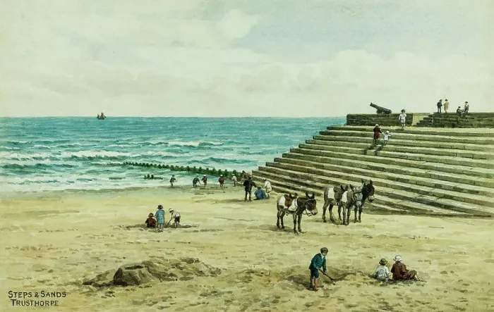 Framed Print : Steps and beach, Trusthorpe, Lincolnshire Framed Print : Steps and beach, Trusthorpe, Lincolnshire