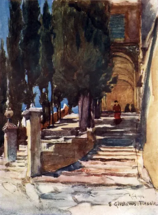 Framed Print : The Steps of the Convent of San Girolamo, Florence, Italy Framed Print : The Steps of the Convent of San Girolamo, Florence, Italy
