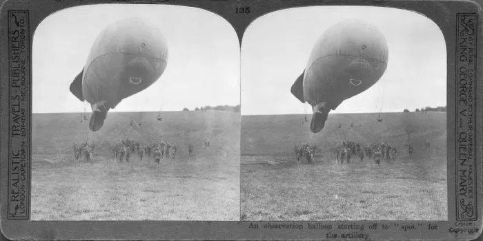 Framed Print : Stereoscopic View of an Allied Observation Gas-Filled Ca? Framed Print : Stereoscopic View of an Allied Observation Gas-Filled Ca?