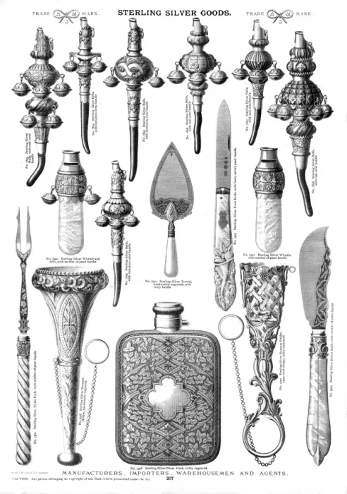 Framed Print : Sterling silver goods, Plate 207 Framed Print : Sterling silver goods, Plate 207