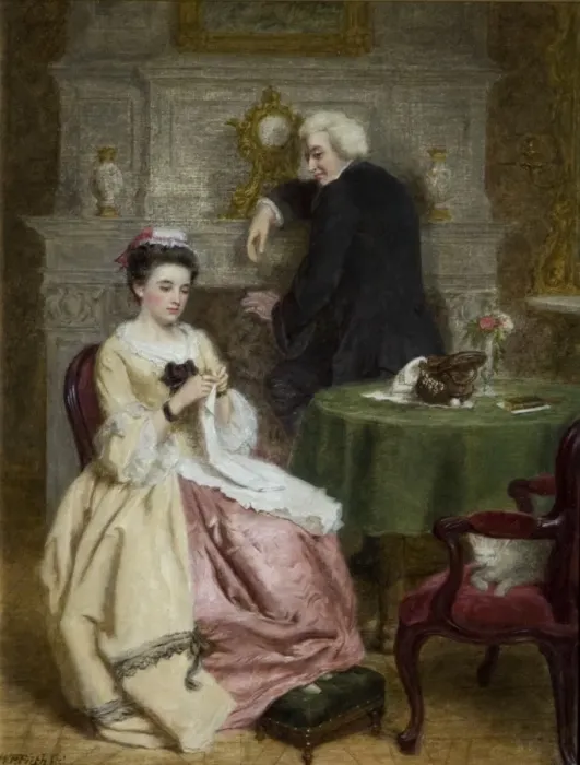 Framed Print : Sterne and the French Innkeepers Daughter Framed Print : Sterne and the French Innkeepers Daughter