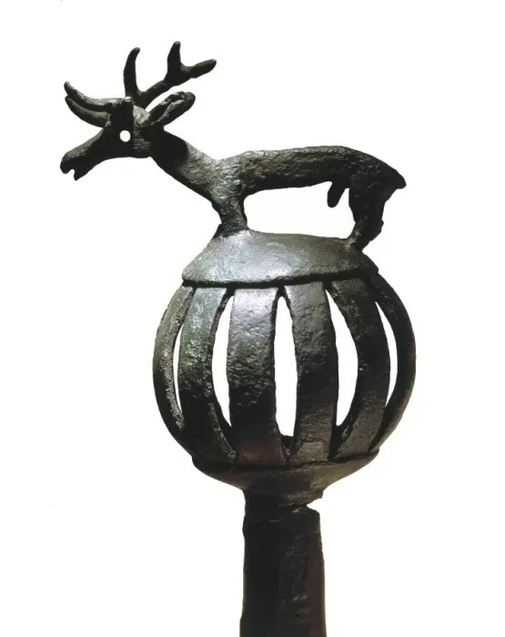 Framed Print : Stick handle with figure of a stag 7th BC. Bronze Framed Print : Stick handle with figure of a stag 7th BC. Bronze