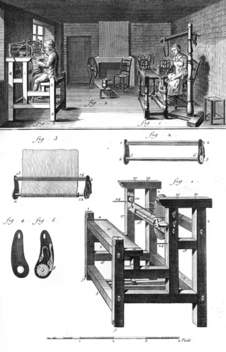 Framed Print : Stocking Weavers C. 1760 Framed Print : Stocking Weavers C. 1760