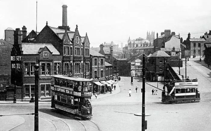 Framed Print : Stockport Mersey Square early 1900s Framed Print : Stockport Mersey Square early 1900s