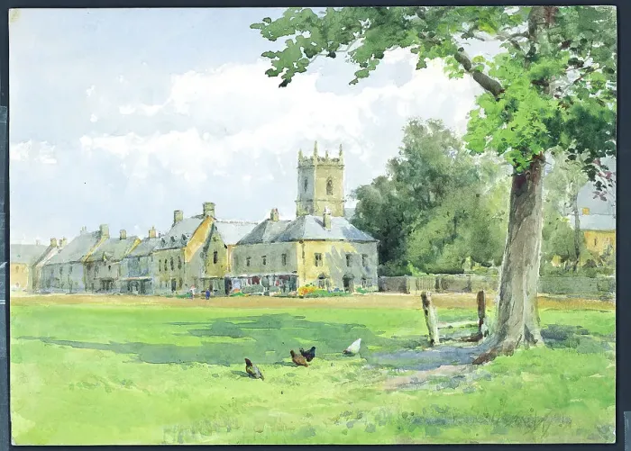 Framed Print : Stocks and Green, Stow-on-the-Wold, Gloucestershire Framed Print : Stocks and Green, Stow-on-the-Wold, Gloucestershire