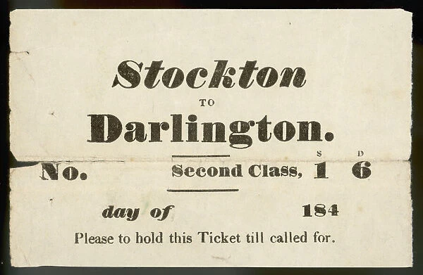 Stockton Darling. Ticket