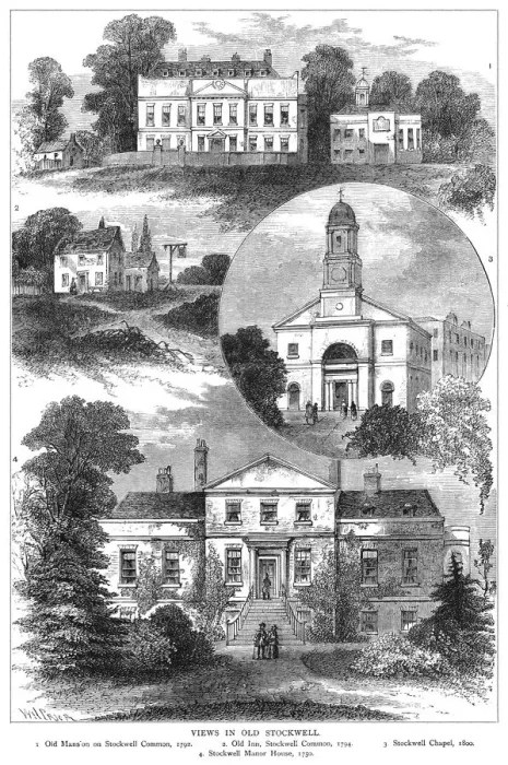Framed Print : Stockwell. Views of old Stockwell - Old mansion on Stockwell Common Framed Print : Stockwell. Views of old Stockwell - Old mansion on Stockwell Common