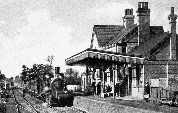 Framed Print : Stoke Ferry Railway Station early 1900s Framed Print : Stoke Ferry Railway Station early 1900s