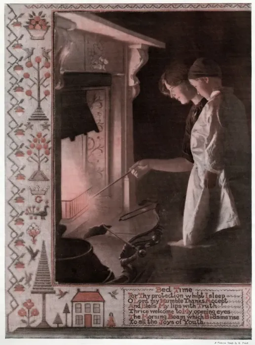 Framed Print : Stoking the fire before heading to bed on Christmas Eve Framed Print : Stoking the fire before heading to bed on Christmas Eve